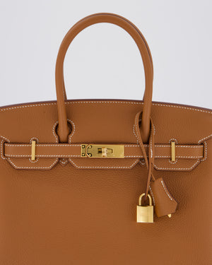 *RARE* Hermès Birkin 30 Retourne Bag in Gold Togo Leather With Gold Hardware