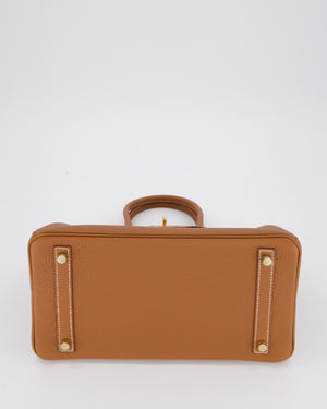 *RARE* Hermès Birkin 30 Retourne Bag in Gold Togo Leather With Gold Hardware