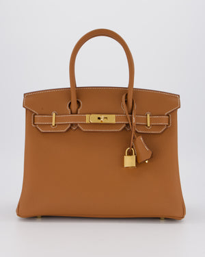 *RARE* Hermès Birkin 30 Retourne Bag in Gold Togo Leather With Gold Hardware