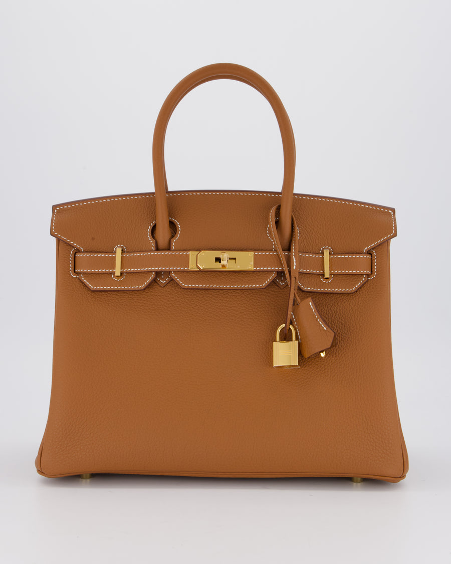 *RARE* Hermès Birkin 30 Retourne Bag in Gold Togo Leather With Gold Hardware