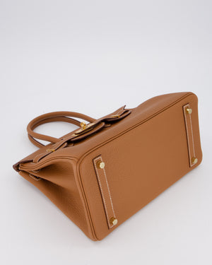 *RARE* Hermès Birkin 30 Retourne Bag in Gold Togo Leather With Gold Hardware