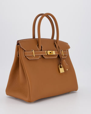 *RARE* Hermès Birkin 30 Retourne Bag in Gold Togo Leather With Gold Hardware