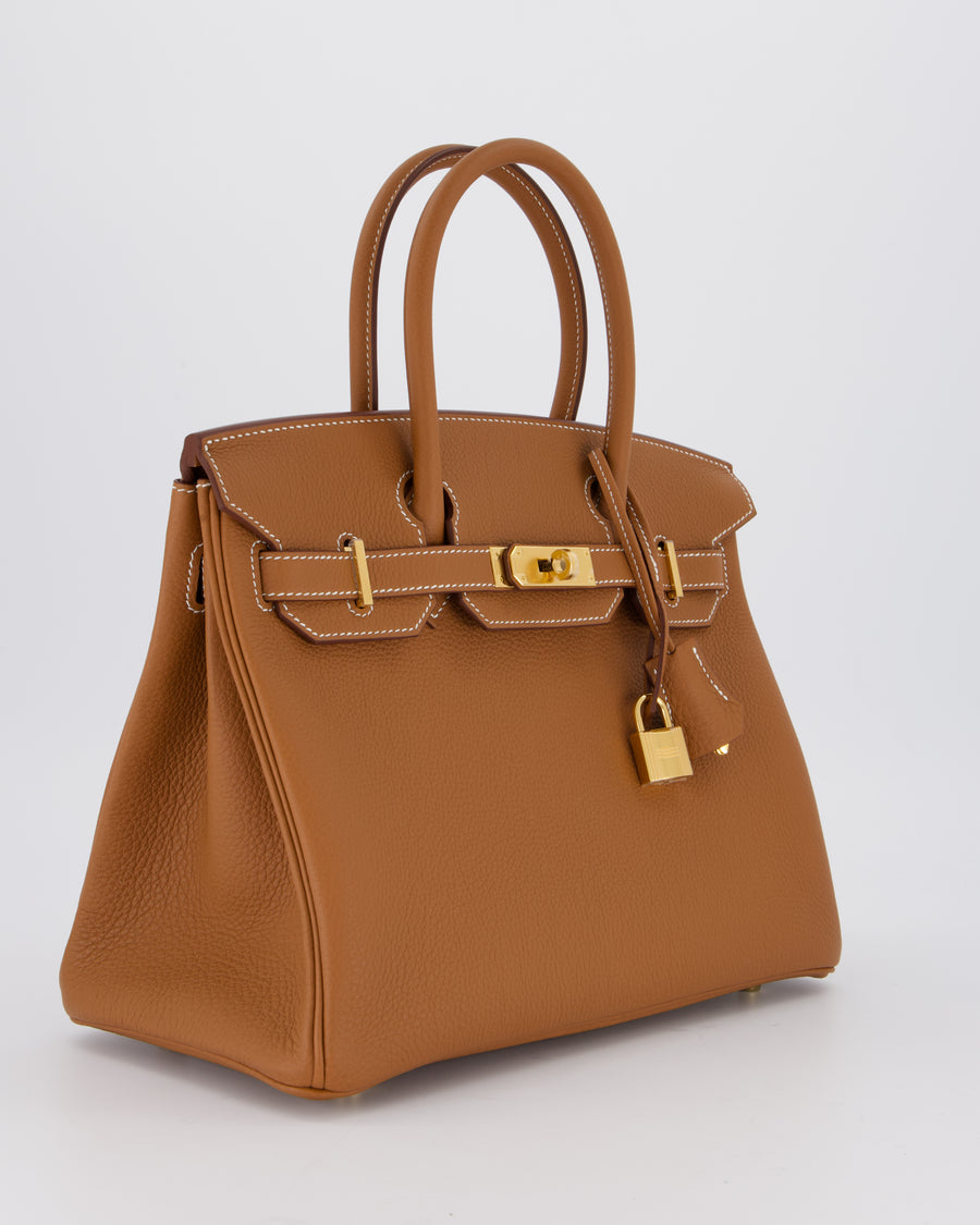 *RARE* Hermès Birkin 30 Retourne Bag in Gold Togo Leather With Gold Hardware