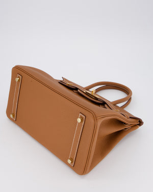 *RARE* Hermès Birkin 30 Retourne Bag in Gold Togo Leather With Gold Hardware