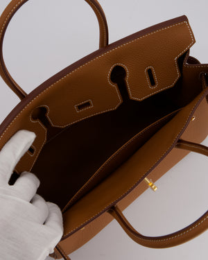 *RARE* Hermès Birkin 30 Retourne Bag in Gold Togo Leather With Gold Hardware