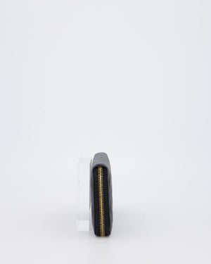 Chanel Black Long Wallet In Caviar Leather with Champagne Gold Hardware