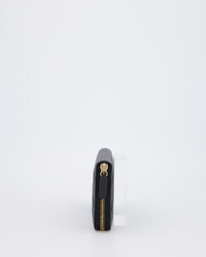 Chanel Black Long Wallet In Caviar Leather with Champagne Gold Hardware