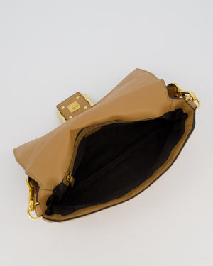Fendi Caramel Brown Baguette Bag in Nappa Leather with Gold Hardware RRP £2750