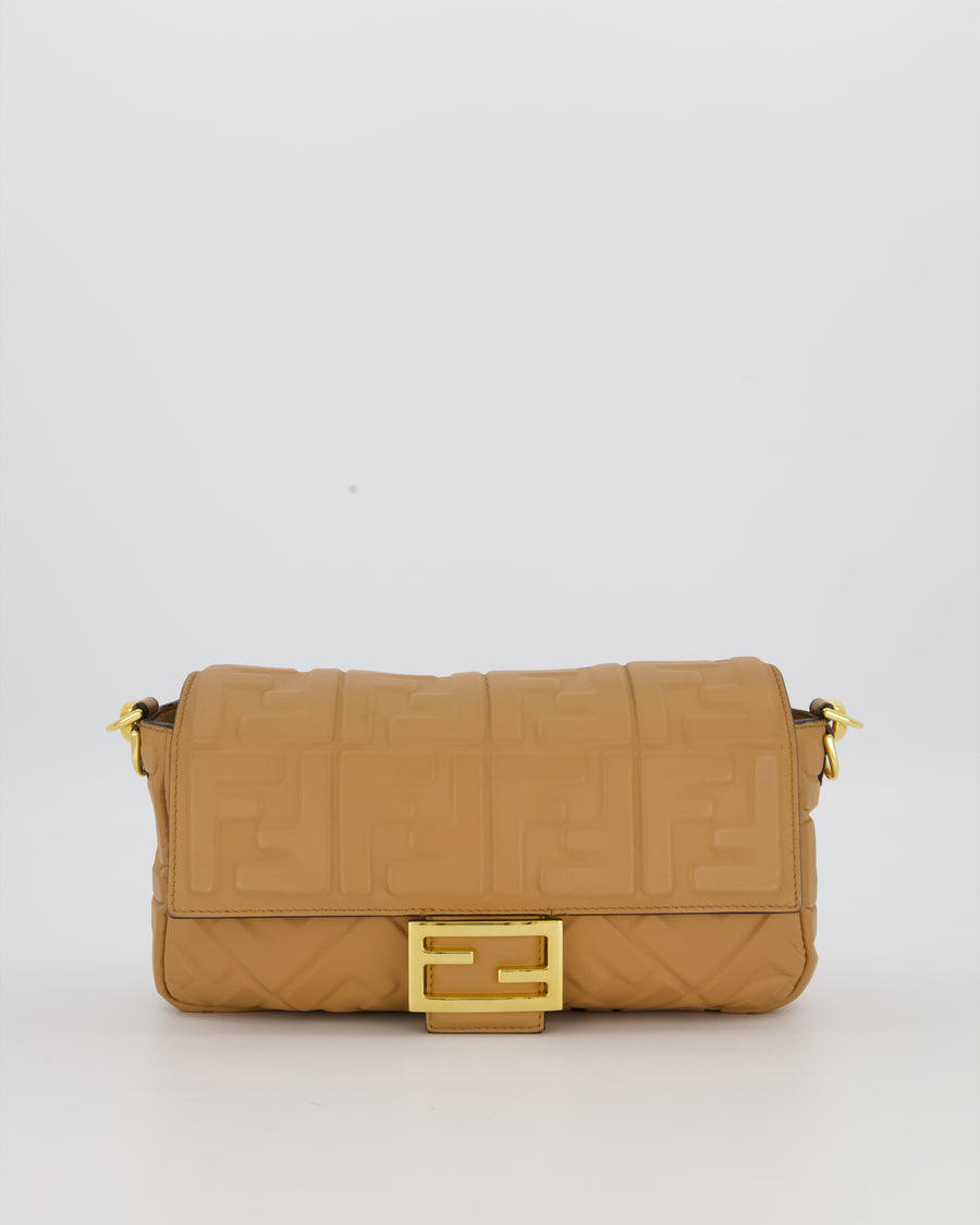 Fendi Caramel Brown Baguette Bag in Nappa Leather with Gold Hardware RRP £2750