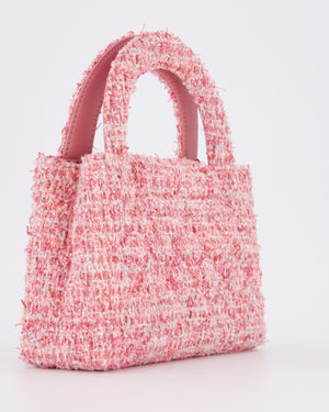 Chanel Small Mini Kelly Shopping Bag in Pink Tweed with Brushed Gold Hardware