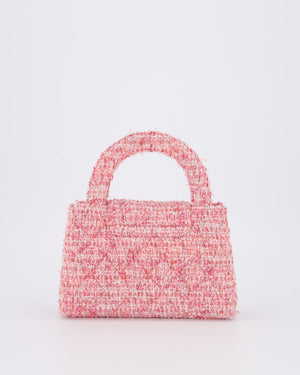 Chanel Small Mini Kelly Shopping Bag in Pink Tweed with Brushed Gold Hardware