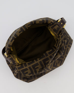 Fendi Brown Vintage Zucca Tobacco Bag in Monogram Canvas and Leather with Gold Hardware