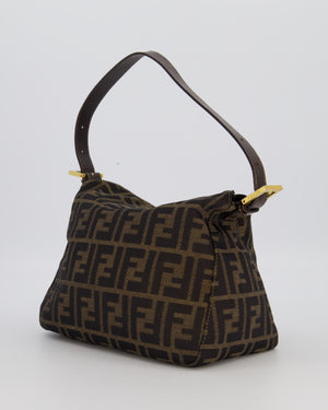 Fendi Brown Vintage Zucca Tobacco Bag in Monogram Canvas and Leather with Gold Hardware