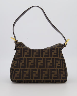 Fendi Brown Vintage Zucca Tobacco Bag in Monogram Canvas and Leather with Gold Hardware