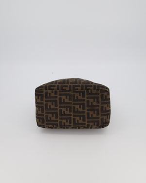 Fendi Brown Vintage Zucca Tobacco Bag in Monogram Canvas and Leather with Gold Hardware