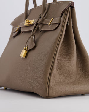 *RARE* Hermès Birkin 35 Bag in Etoupe Togo Leather with Gold Hardware