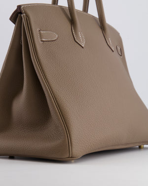 *RARE* Hermès Birkin 35 Bag in Etoupe Togo Leather with Gold Hardware