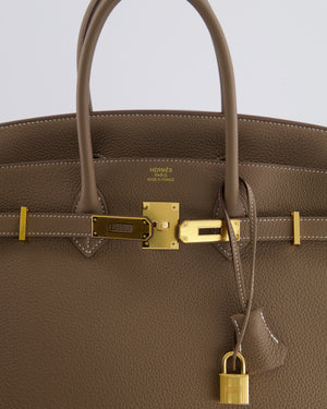 *RARE* Hermès Birkin 35 Bag in Etoupe Togo Leather with Gold Hardware