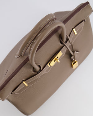 *RARE* Hermès Birkin 35 Bag in Etoupe Togo Leather with Gold Hardware