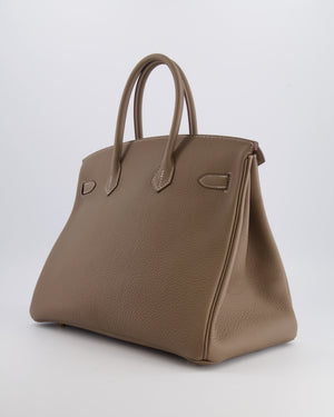 *RARE* Hermès Birkin 35 Bag in Etoupe Togo Leather with Gold Hardware