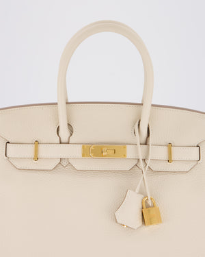 *VERY RARE* Hermès Birkin 30 Retourne Bag in Craie Togo Leather with Gold Hardware
