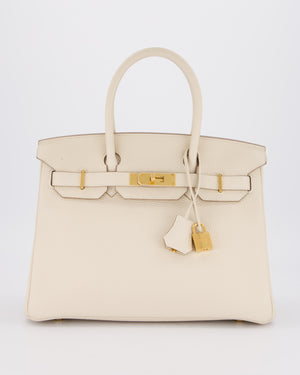 *VERY RARE* Hermès Birkin 30 Retourne Bag in Craie Togo Leather with Gold Hardware