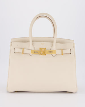 *VERY RARE* Hermès Birkin 30 Retourne Bag in Craie Togo Leather with Gold Hardware