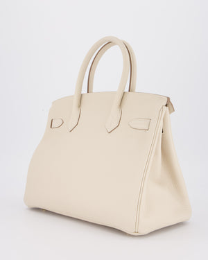 *VERY RARE* Hermès Birkin 30 Retourne Bag in Craie Togo Leather with Gold Hardware