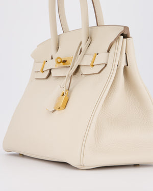 *VERY RARE* Hermès Birkin 30 Retourne Bag in Craie Togo Leather with Gold Hardware