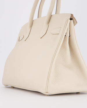 *VERY RARE* Hermès Birkin 30 Retourne Bag in Craie Togo Leather with Gold Hardware