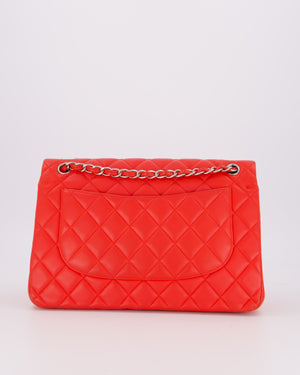Chanel Red Jumbo Classic Double Flap Bag in Lambskin Leather with Gold Hardware