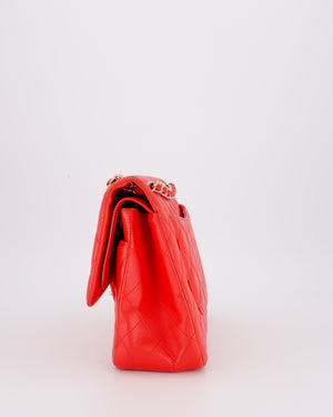 Chanel Red Jumbo Classic Double Flap Bag in Lambskin Leather with Gold Hardware