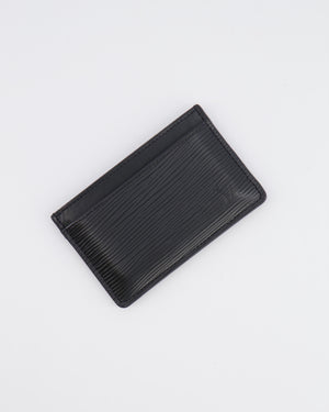 Louis Vuitton Black Epi Leather Cardholder with LV Logo Stamp Detail