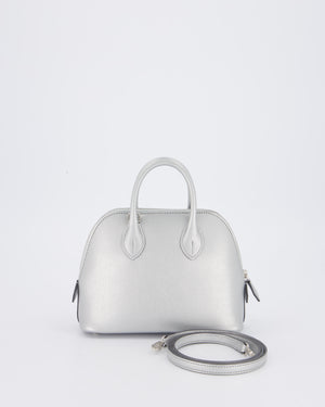 *HOT* Hermès Mini Bolide Bag in Argent Chevre Chamkila Leather with Palladium Hardware
