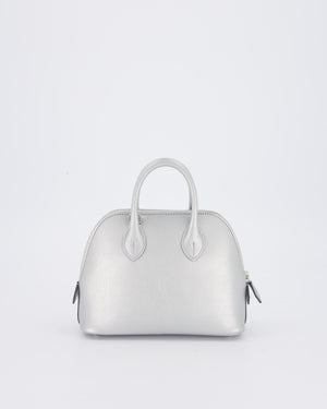 *HOT* Hermès Mini Bolide Bag in Argent Chevre Chamkila Leather with Palladium Hardware