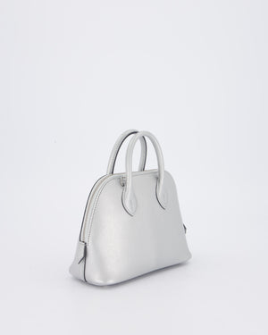 *HOT* Hermès Mini Bolide Bag in Argent Chevre Chamkila Leather with Palladium Hardware