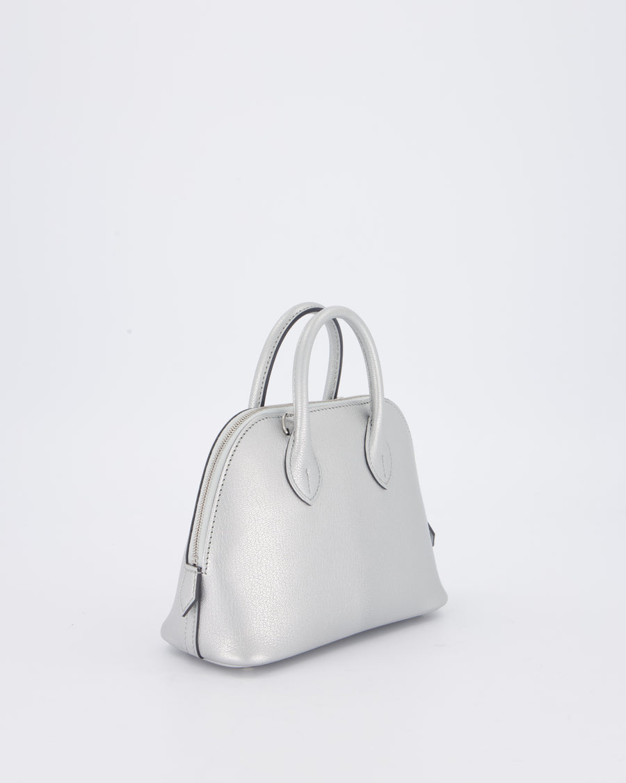 *HOT* Hermès Mini Bolide Bag in Argent Chevre Chamkila Leather with Palladium Hardware