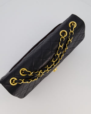 Chanel Black Vintage XL Maxi Single Flap Bag in Lambskin Leather with 24K Gold Hardware