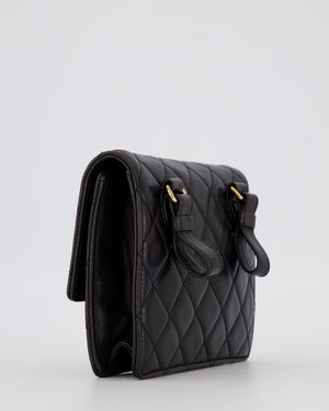 Chanel Black Vintage Belt Bag in Lambskin Leather with 24k Gold Hardware