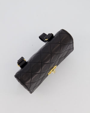 Chanel Black Vintage Belt Bag in Lambskin Leather with 24k Gold Hardware