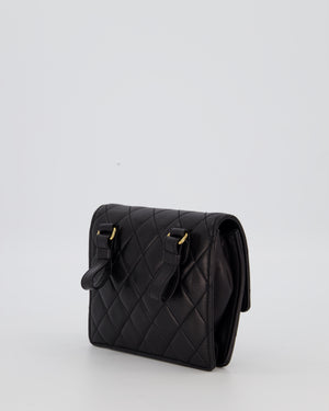 Chanel Black Vintage Belt Bag in Lambskin Leather with 24k Gold Hardware