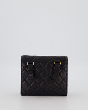 Chanel Black Vintage Belt Bag in Lambskin Leather with 24k Gold Hardware