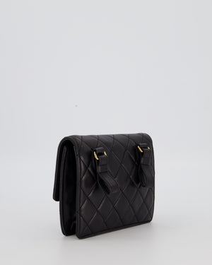 Chanel Black Vintage Belt Bag in Lambskin Leather with 24k Gold Hardware