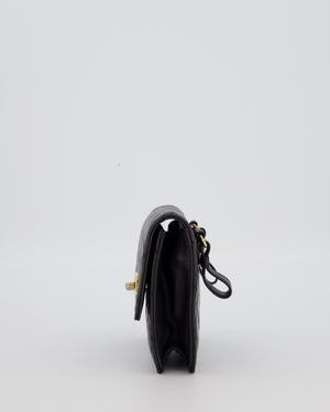Chanel Black Vintage Belt Bag in Lambskin Leather with 24k Gold Hardware