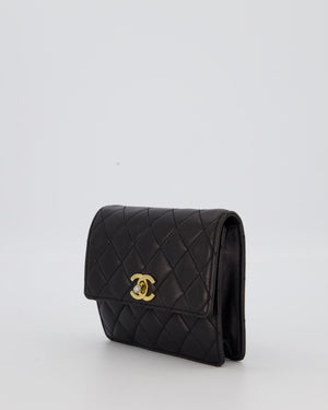 Chanel Black Vintage Belt Bag in Lambskin Leather with 24k Gold Hardware
