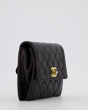 Chanel Black Vintage Belt Bag in Lambskin Leather with 24k Gold Hardware