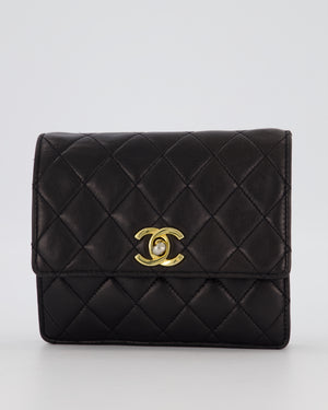 Chanel Black Vintage Belt Bag in Lambskin Leather with 24k Gold Hardware