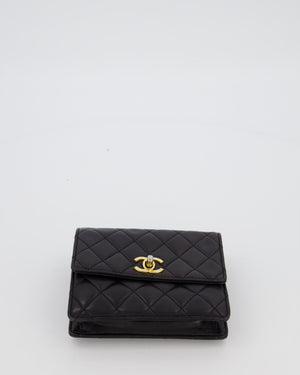 Chanel Black Vintage Belt Bag in Lambskin Leather with 24k Gold Hardware