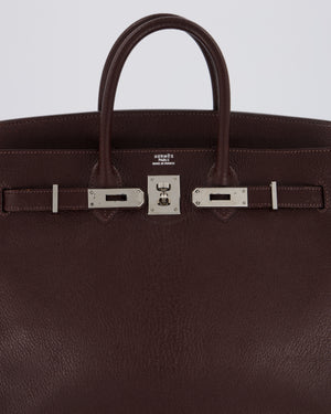 *RARE* Hermès HAC 32 Bag in Chocolat Chèvre Mysore Leather with Palladium Hardware