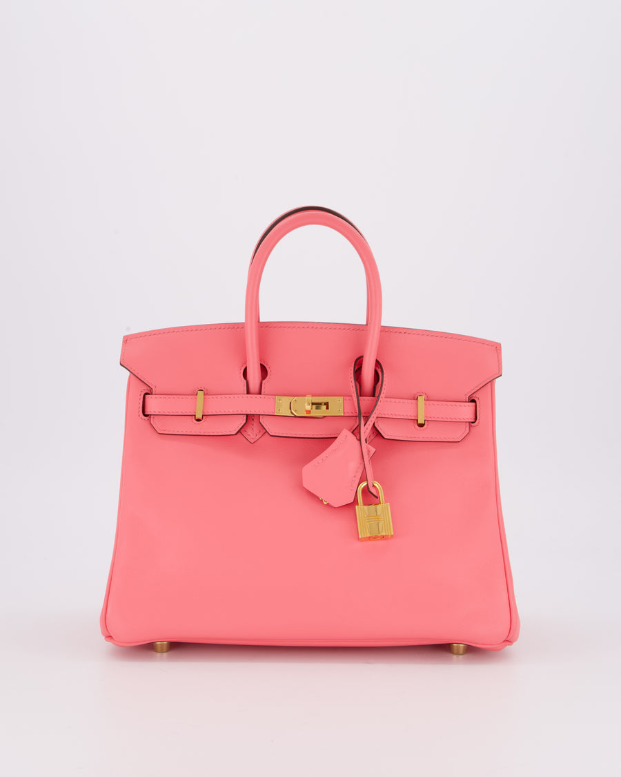 Hermès Birkin 25 Retourne Bag in Rose D'Été Swift Leather with Gold Hardware